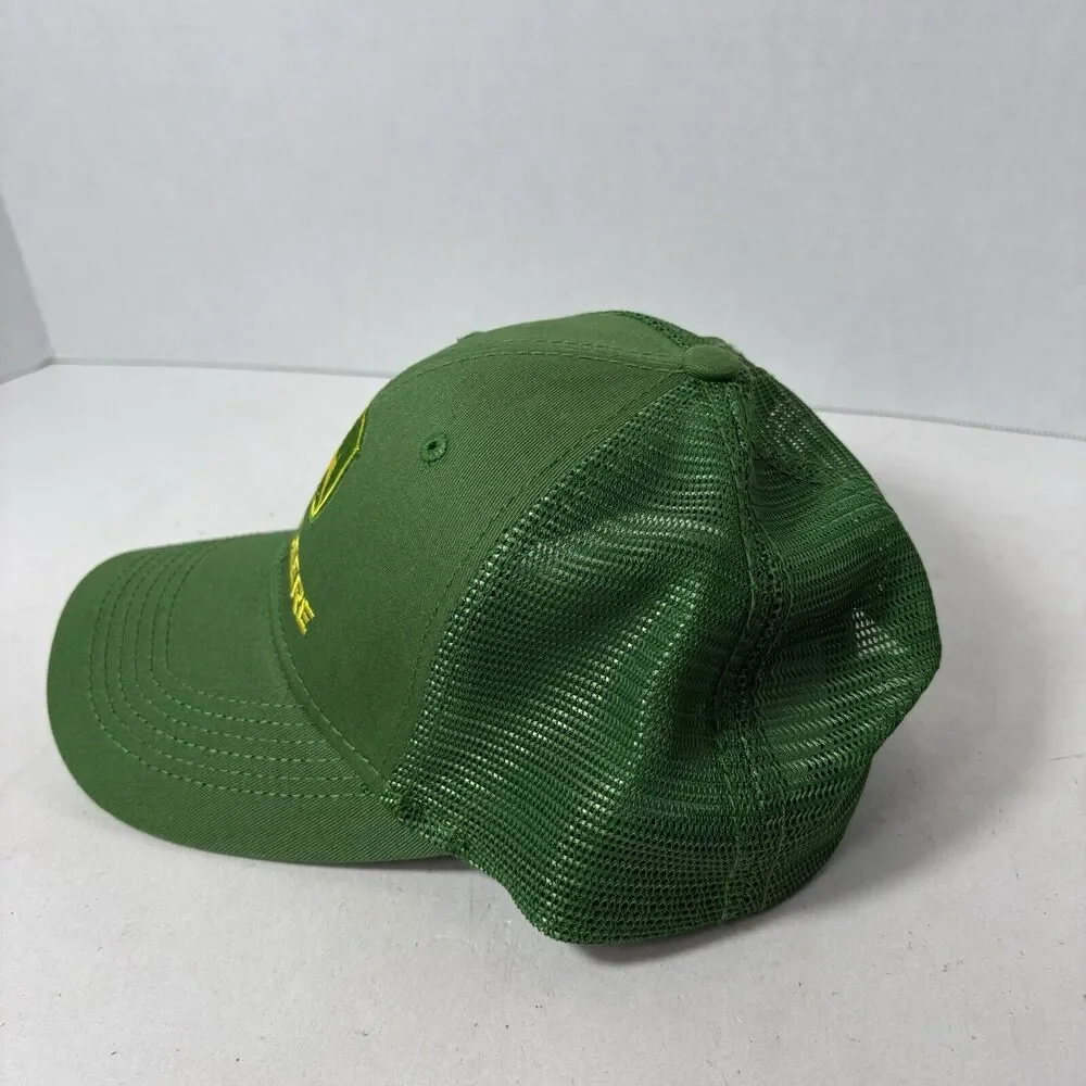 John Deere Hat Cap Adult‎ Trucker Mesh Adjustable Snapback Green Yellow Deer D3